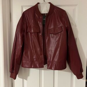Women's Deep Red Bomber Jacket